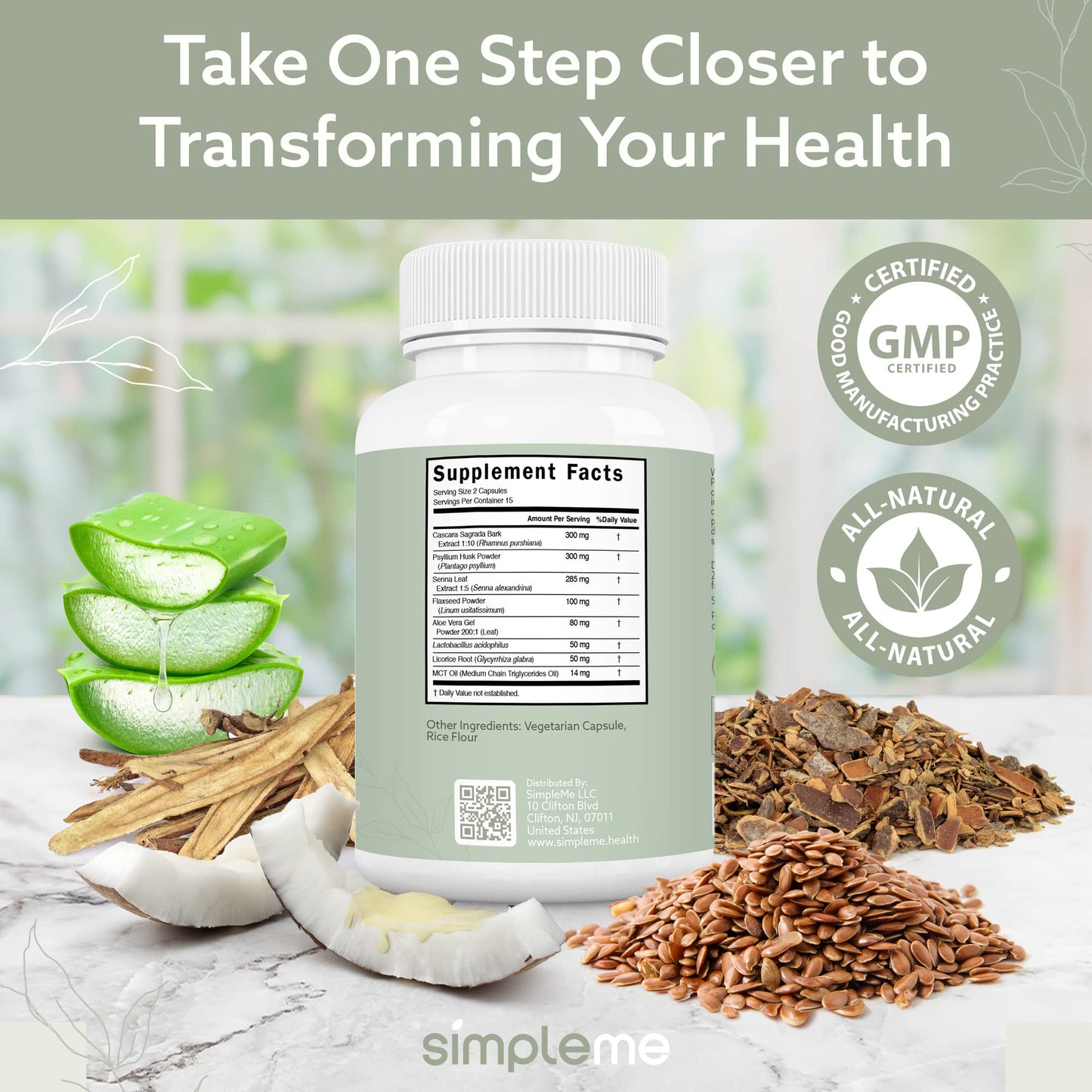 SIMPLEME Colon Cleanse Detox, Natural Constipation Relief for Adults, Fast Bloating Relief Colon Cleanser for Women & Men, 30-Day Gut Support