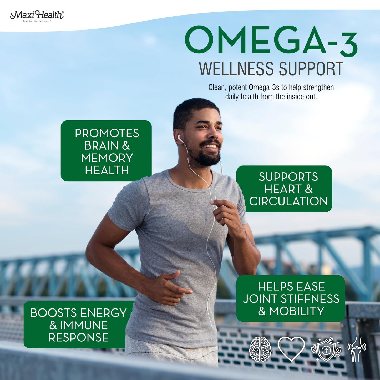 Omega 3 Supplement - Omega-3 Fish Oil 2000mg - Natural Source of EPA & DHA - Heart, & Joint Health - Kosher Certified Wild Caught Marine Fish