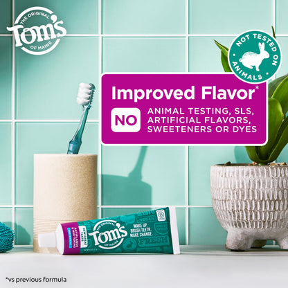 Tom's of Maine Fluoride-Free Antiplaque & Whitening Natural Toothpaste, Peppermint, 5.5 oz. (Pack of 2)