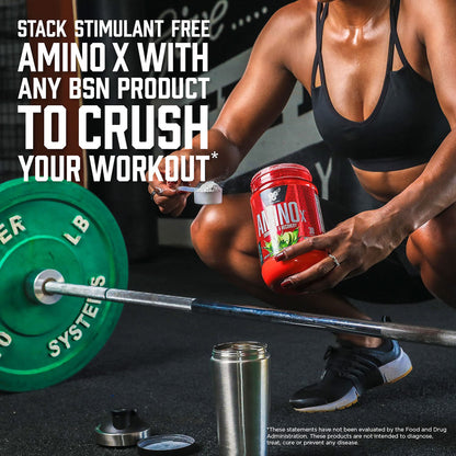 BSN Amino X Muscle Recovery & Endurance Powder, BCAAs, 10 Grams of Amino Acids, Keto Friendly, Caffeine-Free, Support Endurance, Zero Sugar, Fruit Punch, 30 servings,