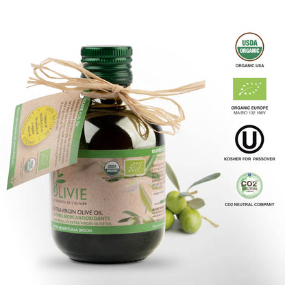 Organic High Polyphenol Extra Virgin Olive Oil, 30x More Hydroxytyrosol, Polyphenols 1250 mg/kg & Antioxidants, Research-Backed, OLIVIE PLUS 30X, Pure Cold Pressed EVOO