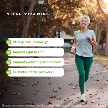 Vital Vitamins Colostrum Supplement - Vitamin C, Zinc, & Selenium - from First Milking - Standardized to Contain 10% IgG Immunoglobulins - Grass-Fed American Cows - 60 Capsules
