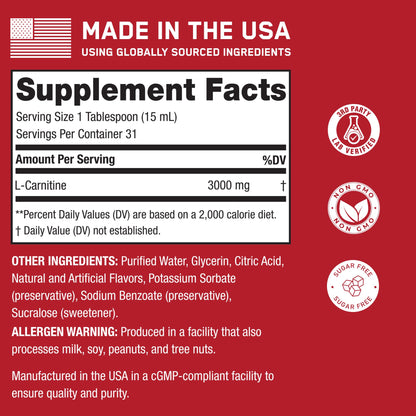 SteelFit Steel Burn, Premium Liquid L-Carnitine, 3000mg - Stimulant-Free & Clean Workout Drink for Men & Women Supports Healthy Weight Loss Management