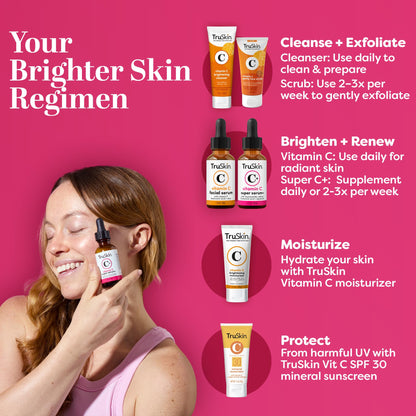 TruSkin Vitamin C Super Serum for Face - Five Skin Benefits in One Serum with Vitamin C, Retinol, Niacinamide, Hyaluronic Acid & Squalane