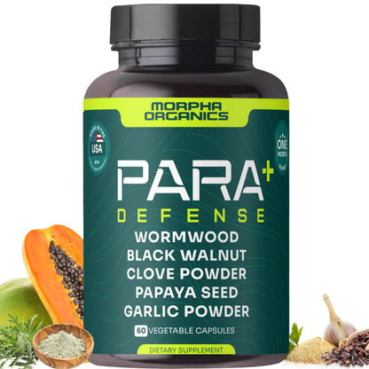 Para Defense Digestive Cleanse & Detox | Wormwood 250mg, Black Walnut 250mg, Clove 100mg, Papaya Seed, Garlic | Natural Digestive & Gut Health Supplement