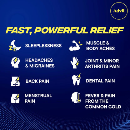 Advil PM Pain Reliever and Nighttime Sleep Aid, Pain Medicine with Ibuprofen for Pain Relief and Diphenhydramine Citrate for a Sleep Aid - 40 Coated Caplets AdvilBuy Supplements Australia