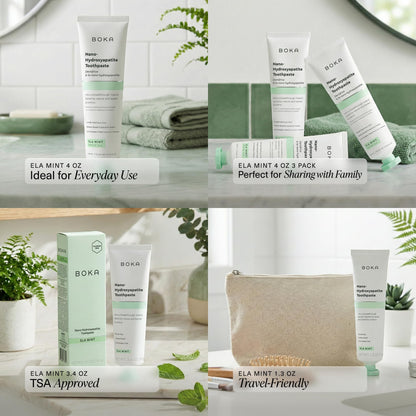 Boka Fluoride Free Toothpaste, Nano Hydroxyapatite Toothpaste, Appropriate for Sensitive Teeth - for Adult Oral Care