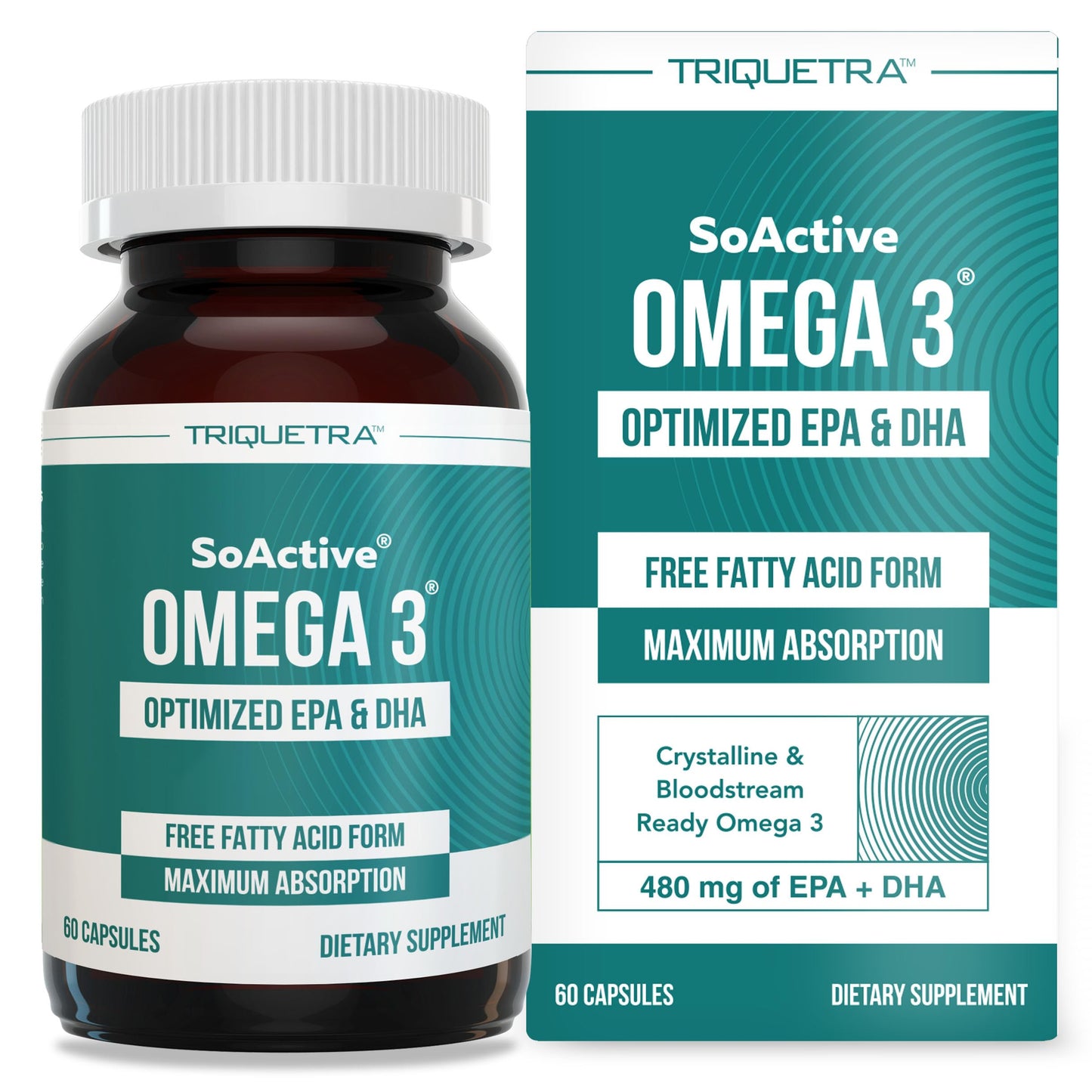 SoActive® Omega 3 EPA & DHA | Omega 3 Supplement with EPA and DHA | Enhanced Absorption Formula | No Fishy Aftertaste or Burps | Third Party Tested | Non-GMO,