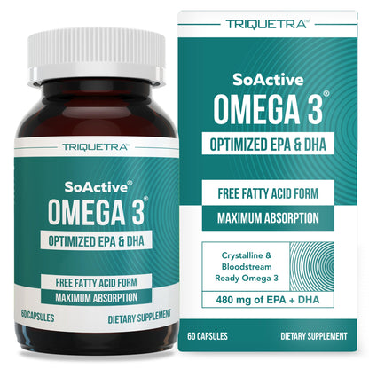 SoActive® Omega 3 EPA & DHA | Omega 3 Supplement with EPA and DHA | Enhanced Absorption Formula | No Fishy Aftertaste or Burps | Third Party Tested | Non-GMO,