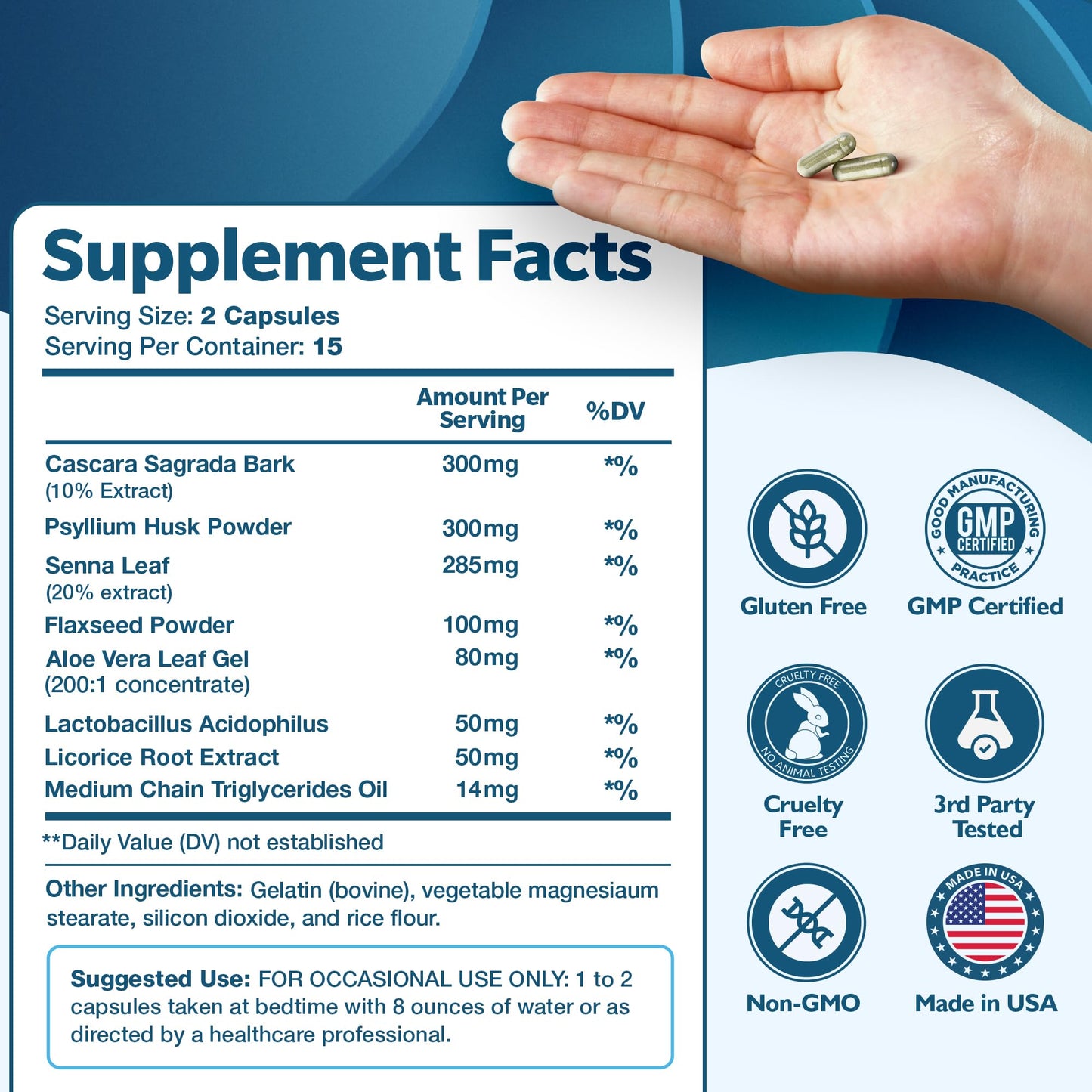 Happee Colon Cleanser & Detox for Weight Loss & GLP Support - 15 Day Colon Cleanse Pills & Gut Support Probiotics Women Men