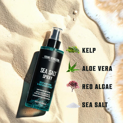 Viking Revolution Sea Salt Spray for Men - Hair Texturizing Spray with Kelp, Aloe Vera and Red Algae Extract - Surf Sprays to Add Volume