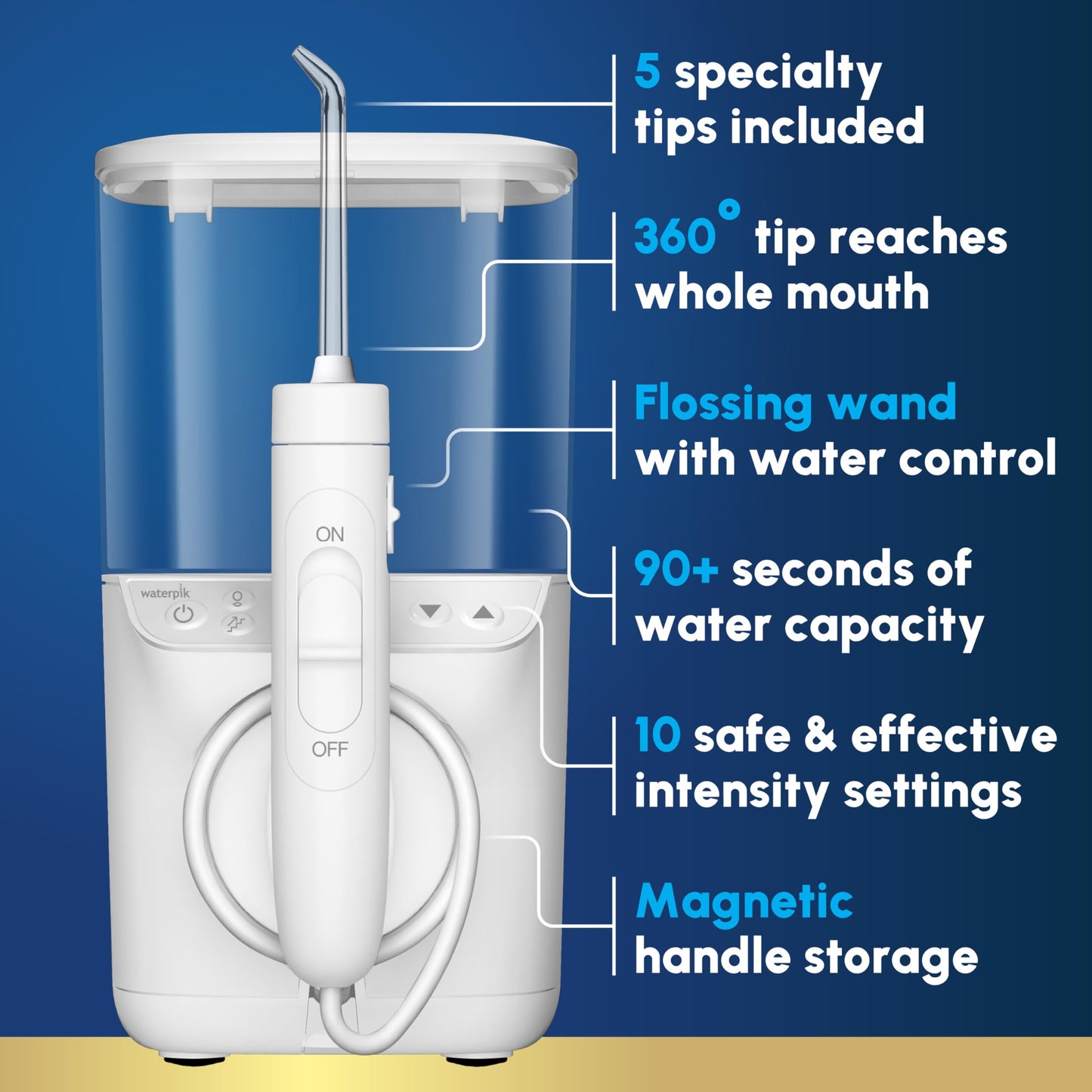 Waterpik Promax Water Flosser with SmartAdvance Mode for Daily Gum Health and Cleaning Teeth, Braces, Implants, ADA Accepted, Small Quiet Design,