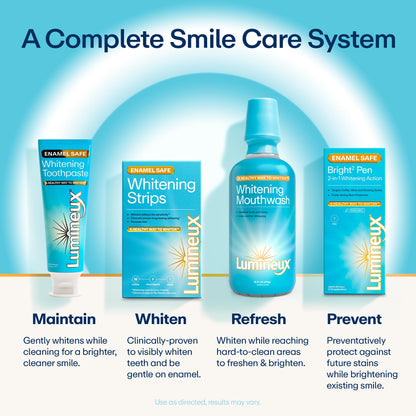 Lumineux Teeth Whitening Toothpaste 2 Pack Peroxide Free Enamel Safe for Sensitive Whiter Teeth, Fluoride Free, No Alcohol, Artificial Colors,