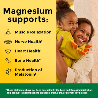 Nature Made Magnesium Glycinate 200 mg per serving, Magnesium Supplement for Muscle, Heart, Nerve and Bone Support, 180 Magnesium Bisglycinate Capsules, 90 Day Supply Nature MadeBuy Supplements Australia
