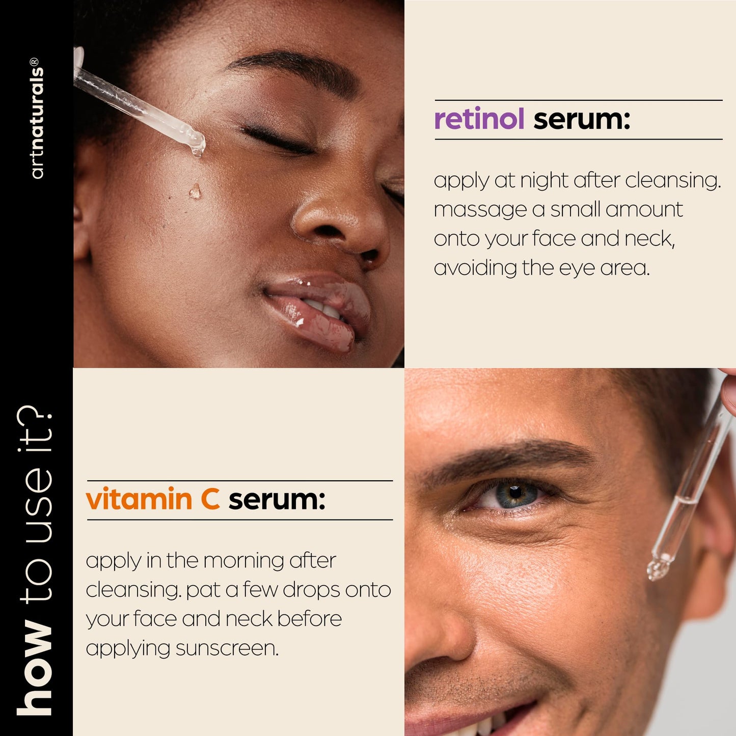 Vitamin C Serum Skin Care 2-Piece Set: Includes Retinol – Anti-Aging, Skin Brightening, Hydrating, Wrinkle Reduction, Dark Spot Corrector (1 Fl Oz (Pack of 2))