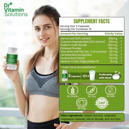 15 Day Gut Cleanse Detox for Women, GLP Support - Natural Colon & Detox Cleanse  - Bloating & Constipation Relief