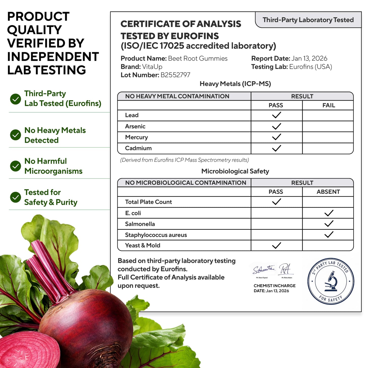 VitaUp Beet Root Gummies – Beetroot Gummies with CoQ10, Grape Seed, Vitamin C, B12 & B3 – Nitric Oxide Gummies for Circulation Support – Beet Supplement for Energy