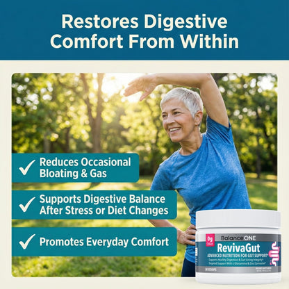Balance ONE L-Glutamine Powder & Zinc Carnosine Supplement – Leaky Gut Repair Formula with Slippery Elm, DGL Licorice, Marshmallow & Aloe Vera