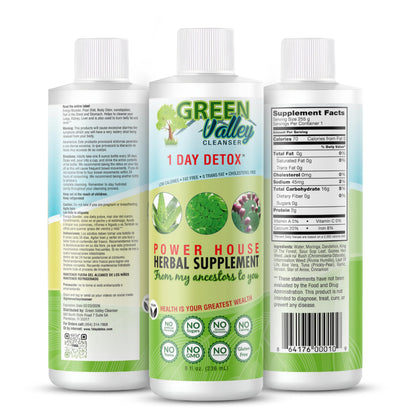 Green Valley Cleanser – Natural Herbal Colon Cleanse Detox Supplement | Supports Digestion, Bloating Relief & Regularity | 8 oz Liquid