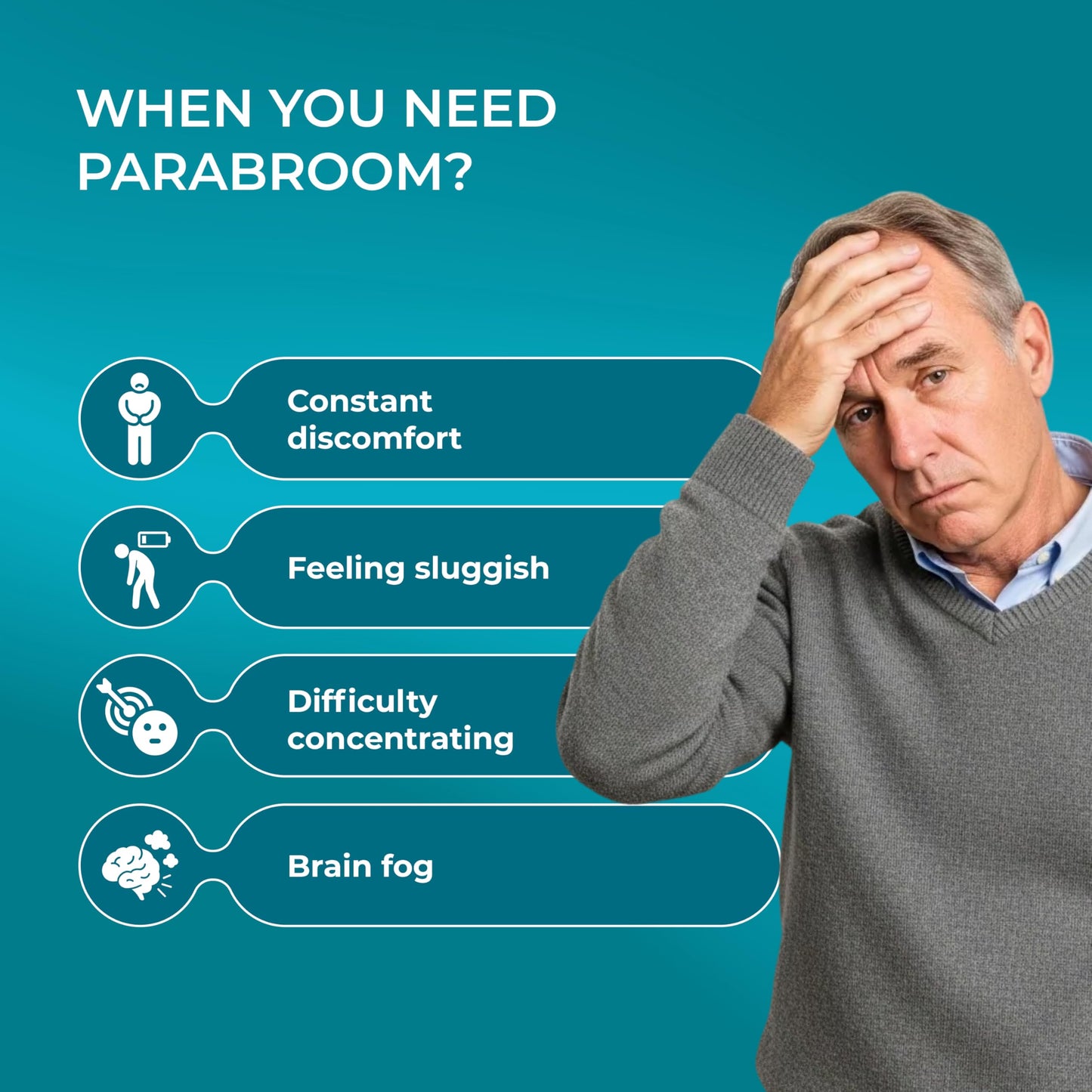 PUREHEALTH RESEARCH Parabroom - Gut Cleanse & Health Supplement - with Black Walnut, Sweet Wormwood Powder, Turmeric Extract, Olive Leaf, Garlic & Onion