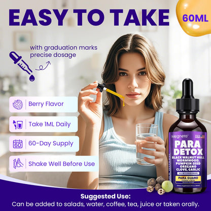 MEGNETA Wormwood Black Walnut Clove Cleanse for Humans- Herbal Gut Cleanse & Digestive Support with Garlic,