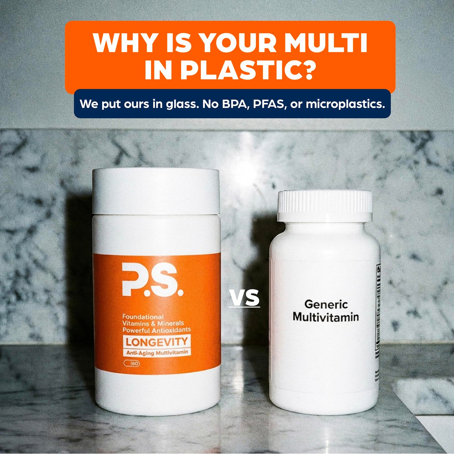 PS Longevity Supplements - Methylated Multivitamin for Men and Women with B Vitamins, Nicotinamide Riboside, CoQ10, Resveratrol, ALA - Antioxidant Defense