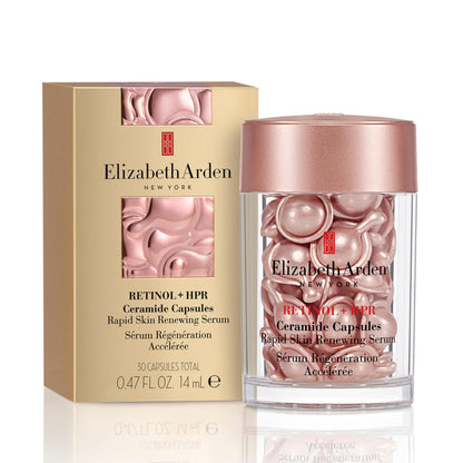 Elizabeth Arden Retinol + HPR Ceramide Rapid Skin Renewing Anti-Aging Face Serum Capsules, Fine Lines & Wrinkles Treatment with Peptides