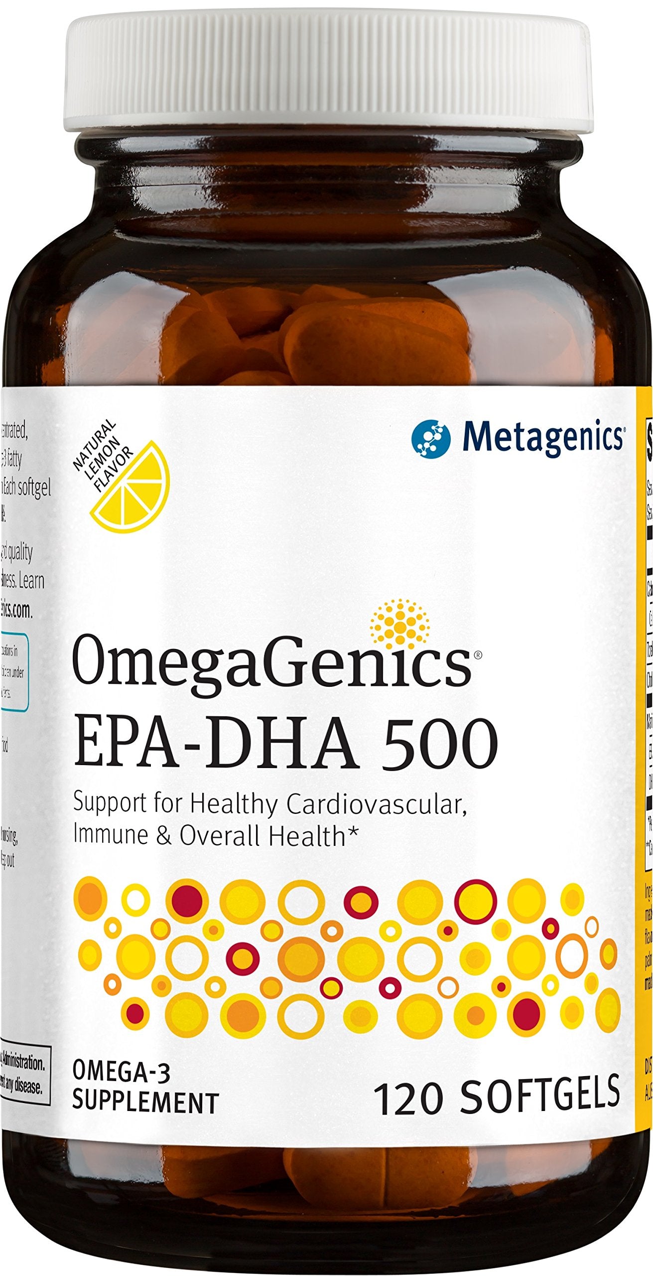 Metagenics OmegaGenics EPA-DHA 500 - High Potency Fish Oil Supplement for Cardiovascular Health* - Sustainably Sourced & Purity Tested