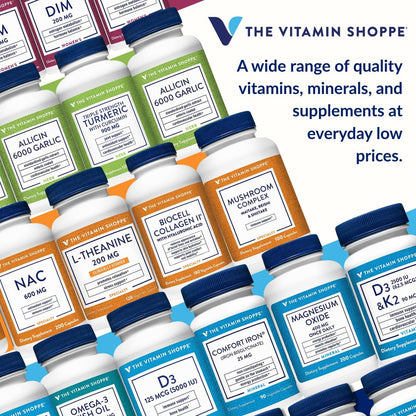 The Vitamin Shoppe Brand Omega 3 Fish Oil 1000mg with EPA DHA 500mg, Cardiovascular, Brain & Eye Health Support for Men and Women, Sourced from Anchovy,