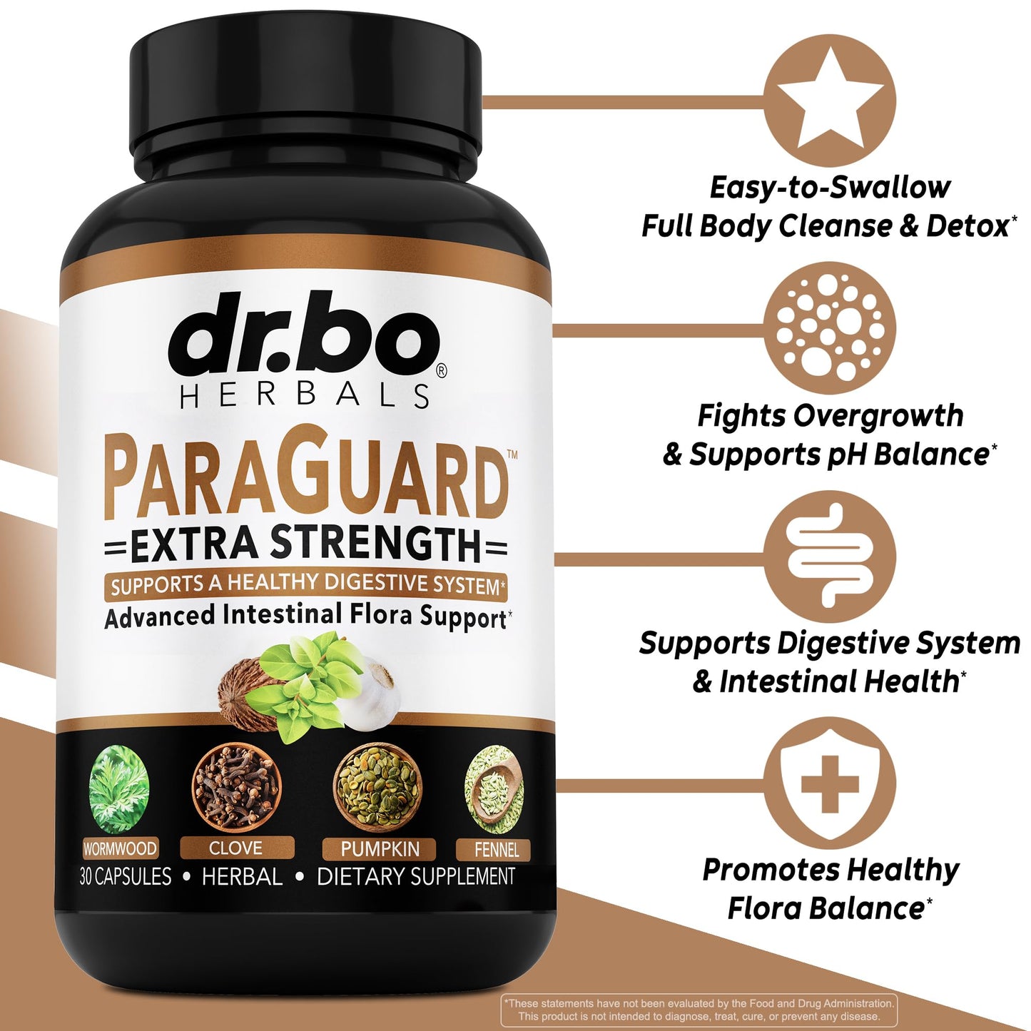 ParaGuard Cleanse Detox Pills - Extra Strength Intestinal Guard Formula Supplement, Black Walnut Wormwood Clove & Oregano - Adults Natural Herbal