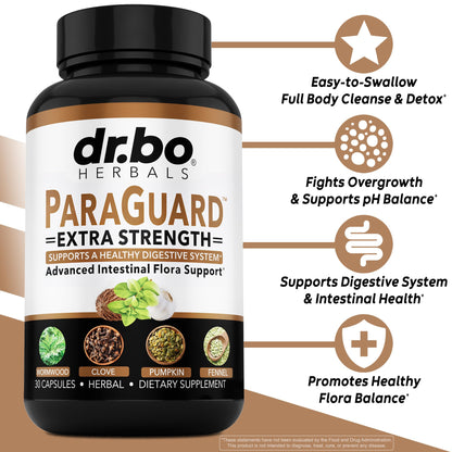 ParaGuard Cleanse Detox Pills - Extra Strength Intestinal Guard Formula Supplement, Black Walnut Wormwood Clove & Oregano - Adults Natural Herbal