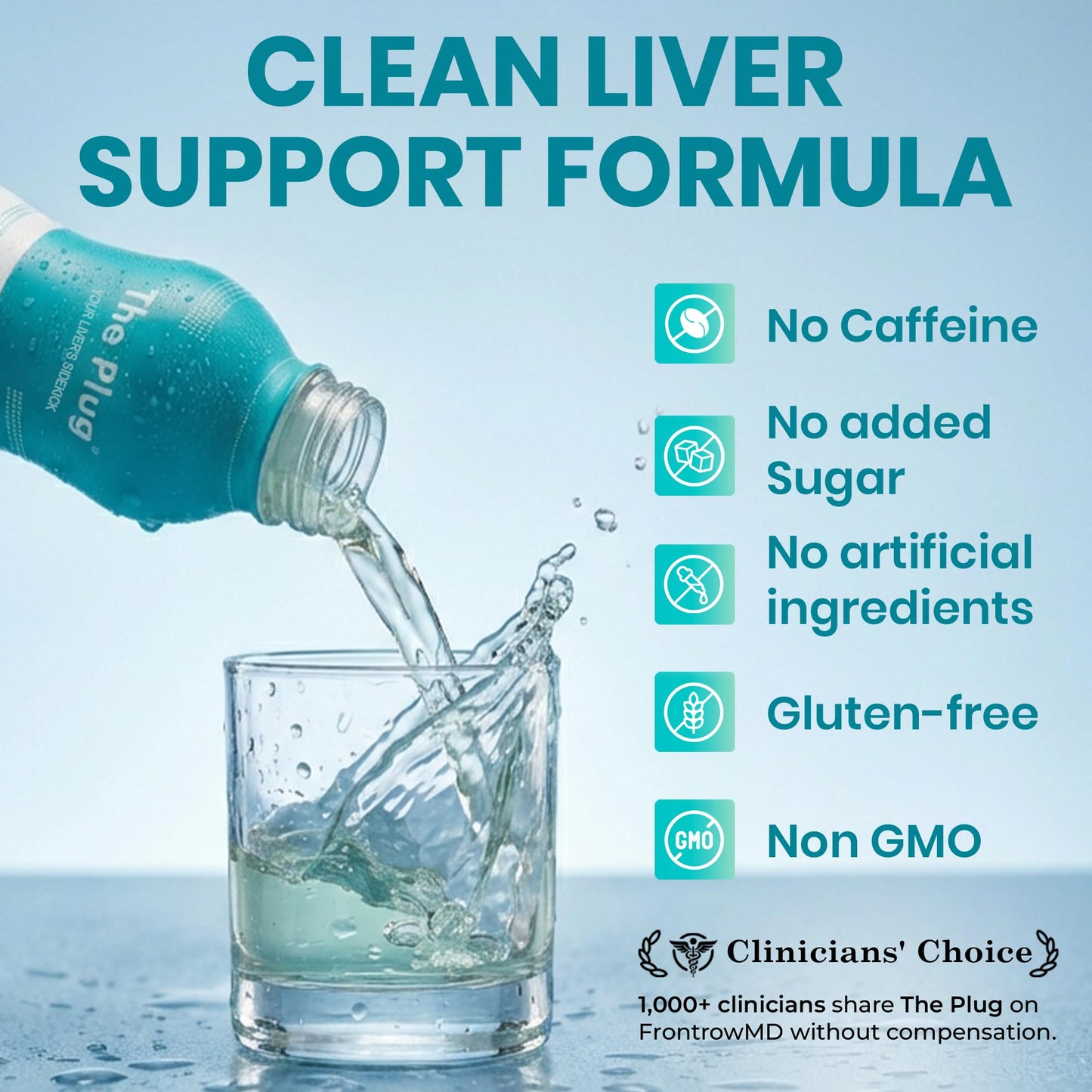 The Plug Liver Cleanse & Detox Drink | Organic Herbal Liquid Supplement with Electrolytes, Superfruits & Plant-Based Nutrients