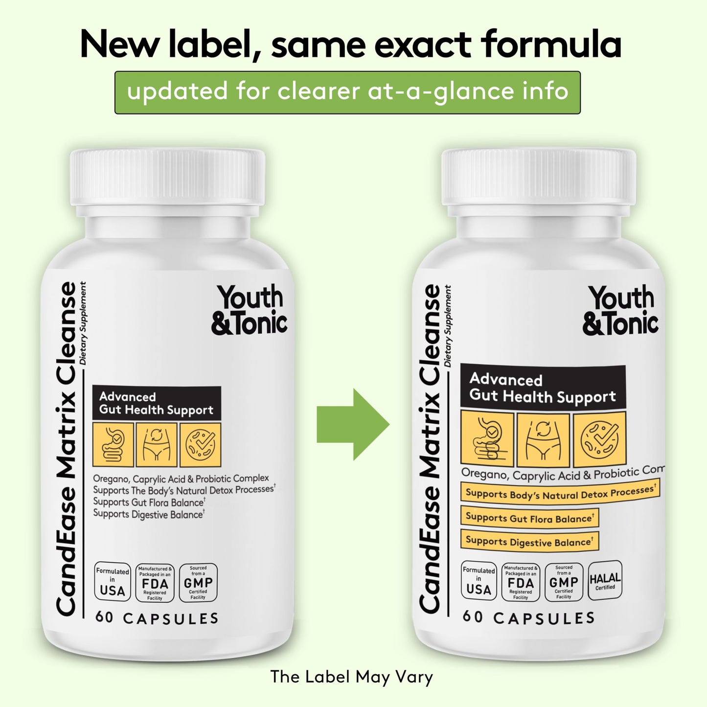 Youth & Tonic CandEase Cleanse Matrix – Overgrowth Support & Gut Health, Intestinal Flora Balance & Body Detox Complex with Oregano, Caprylic Acid