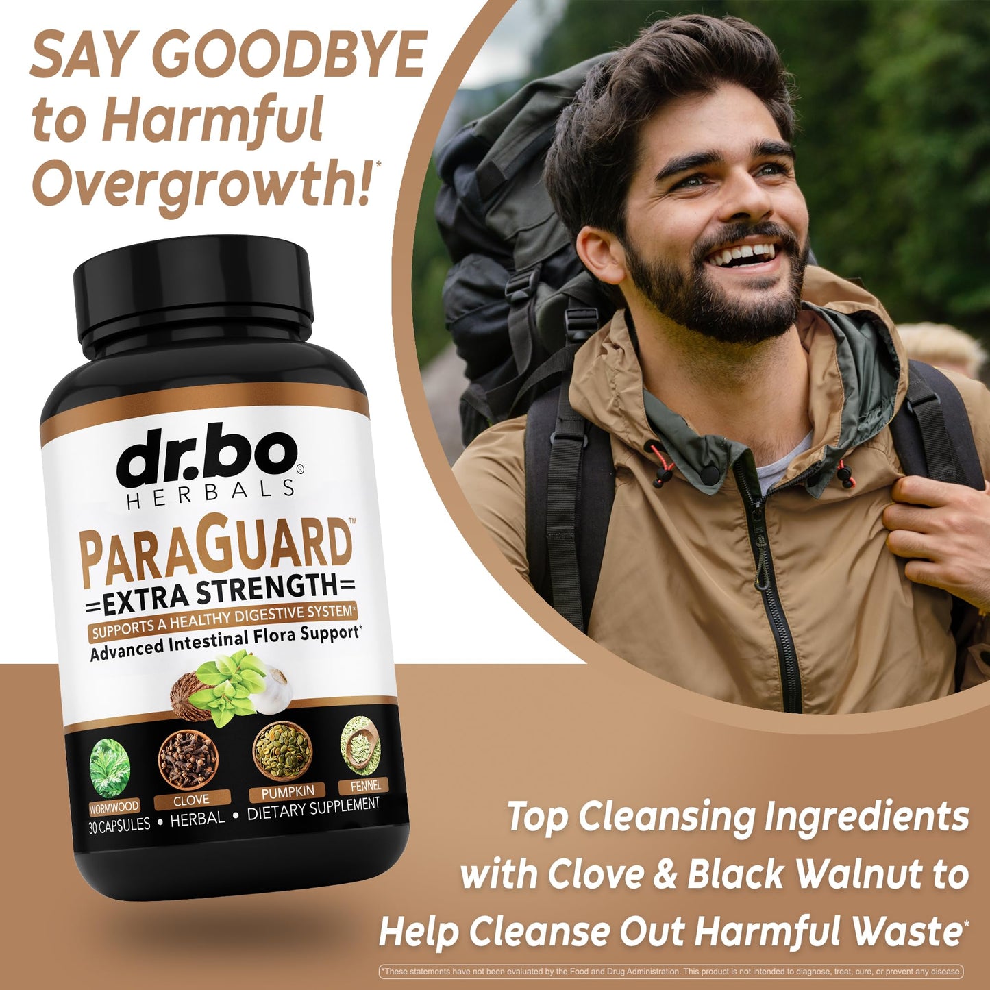 ParaGuard Cleanse Detox Pills - Extra Strength Intestinal Guard Formula Supplement, Black Walnut Wormwood Clove & Oregano - Adults Natural Herbal