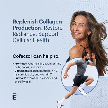 ELYSIUM Cofactor – 4-in-1 Collagen Peptides Powder w/NAD+, Hyaluronic Acid & Vitamin C for Skin, Hair, Nails, Joints & Cellular Health, Collagen Supplements