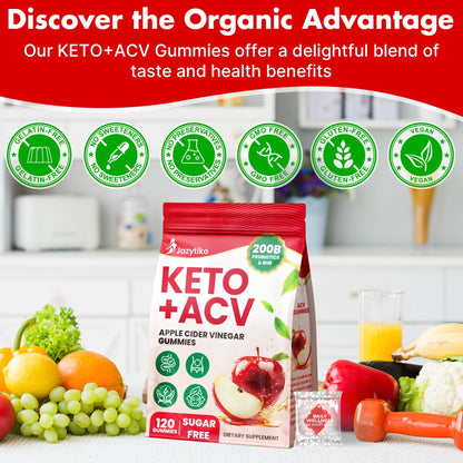 Apple Cider Vinegar Gummies, Advanced ACV Gummy with Probiotics, BHB, B12 and Keto Support - Keto Acv Gummies for Detox, Metabolism, Digestion,