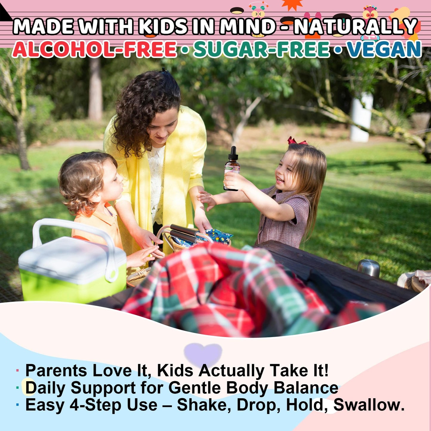 Q'ankyaq Black Walnut Wormwood Liquid for Kids, Gut Cleanse for Children Drops, Natural Detox Support, Gut & Immune Support with Cloves, Garlic,