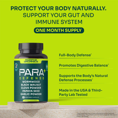 Para Defense Digestive Cleanse & Detox | Wormwood 250mg, Black Walnut 250mg, Clove 100mg, Papaya Seed, Garlic | Natural Digestive & Gut Health Supplement