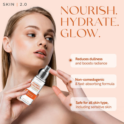 Skin 2.0 Vitamin C Serum - Dermatologist Tested, Anti-Aging & Dark Spot Remover - Brightening, Clean Beauty, Cruelty-Free,
