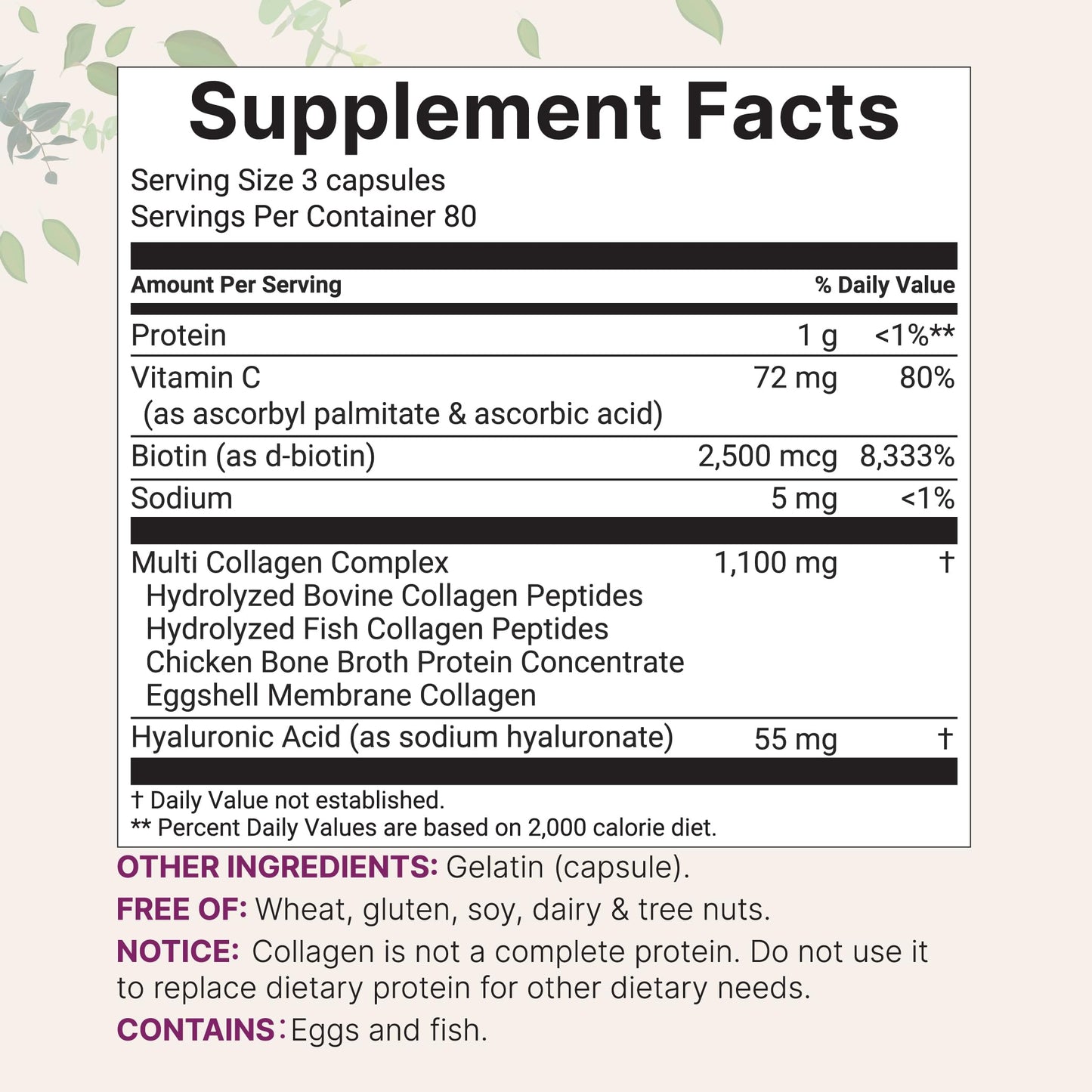 Micro Ingredients 2 Pack Multi Collagen Pills for Women & Men, 480 Capsules | Type I, II, III, V, X | Hydrolyzed Protein Peptides with Biotin,