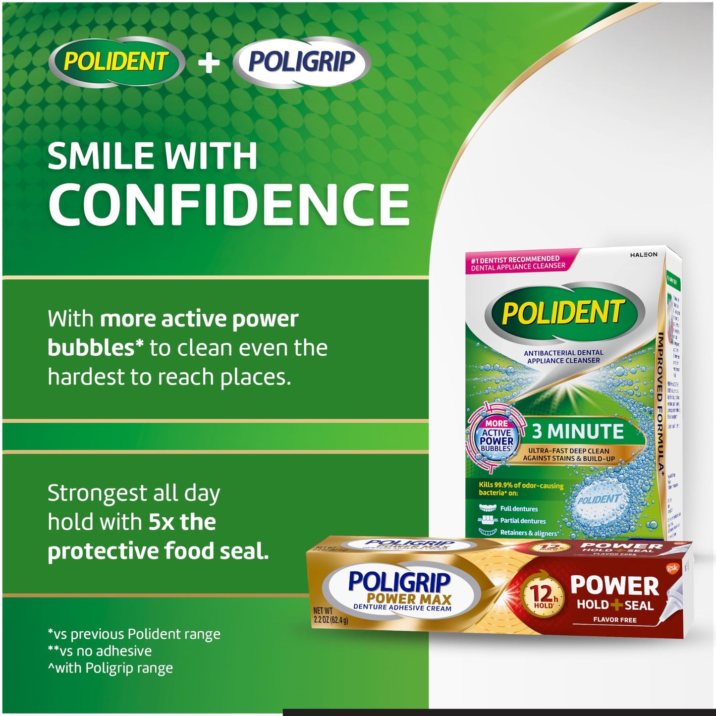 Polident 3 Minute Antibacterial Dental Appliance Cleanser Tablets, Retainer Cleaner Tablets, 90 Count (2 Pack)