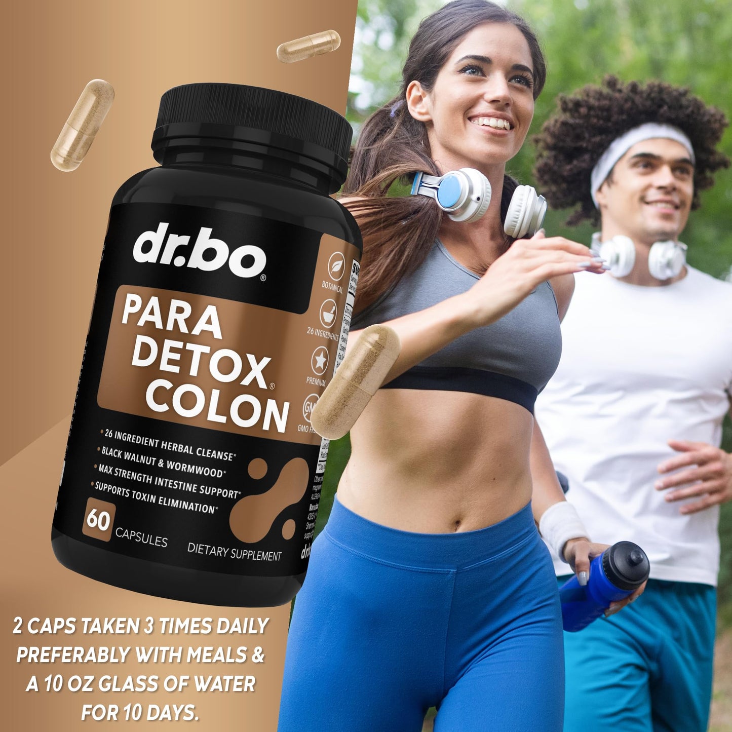 Colon Cleanse Pills Body Detox - Intestinal Guard Cleanser for Stomach - Natural Weight Flush Cleaner Supplement Complex, Women Men Kids, Herbal Wormwood