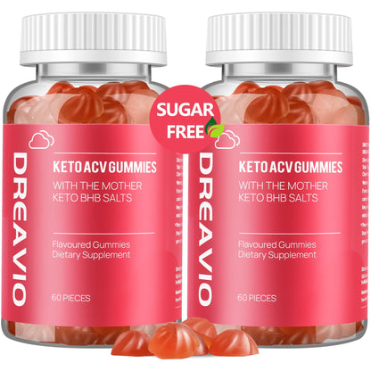 DREAVIO 1000mg Sugar Free Apple Cider Vinegar Gummies | 120 Count Keto ACV Gummies, Vegan Apple Cider Vinegar
