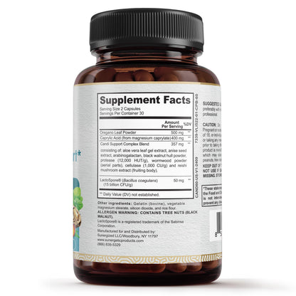 Premium Candida Cleanse Supplement – Candida Support Supplement with Oregano, Caprylic Acid, Black Walnut & Probiotics – Supports Gut Health,
