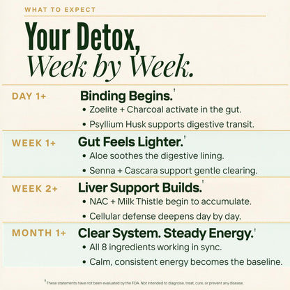 Zeolite Binder Detox – 8-in-1 Clinoptilolite Microplastics & Full Body Detox Cleanse with Activated Charcoal, NAC & Milk Thistle – Liver Cleanse & Repair