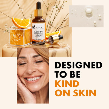 Eclat Skincare Vitamin C Serum - Skin Care for Dark Spots, Vitamin C Serum for Face with Hyaluronic Acid, Ferulic Acid, & Vit E