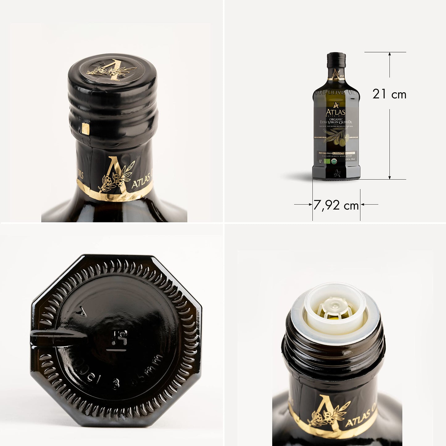 Atlas Organic Cold Pressed Moroccan Extra Virgin Olive Oil, Polyphenol Rich | EVOO From Morocco, Newly Harvested Unprocessed from One Single Family Farm