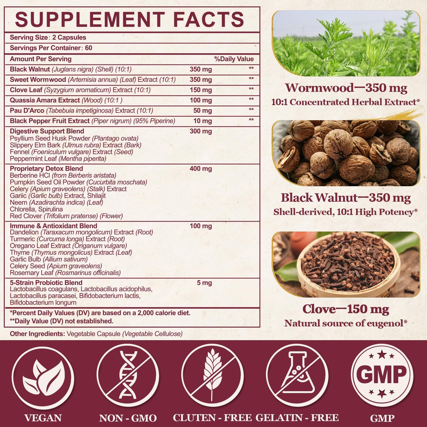 30-in-1 Liposomal Wormwood Black Walnut Clove Cleanse for Humans Capsules – Gut Cleanse & Digestive Support with Clove, Pumpkin Seed Oil, Garlic, Quassia Amara