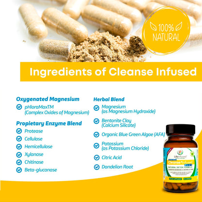 Life Infused Cleanse Infused Plus Digestive Support Supplement – Oxygenated Magnesium with Enzymes & Herbs, Supports Digestive