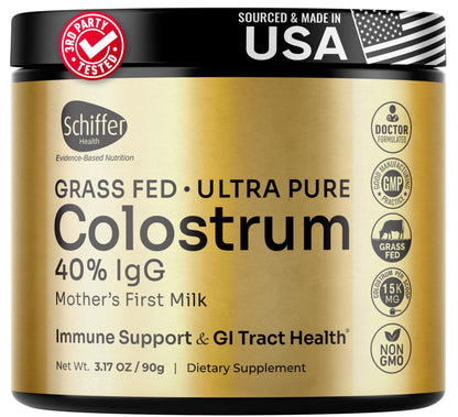 Premium Colostrum Supplement Highest IgG for Gut Health, Immune Support & Recovery Superfood, Anti-Age - Pure Grass-Fed Bovine Colostrum Powder